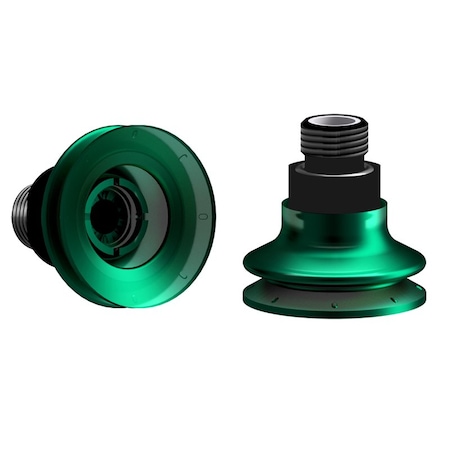Fipa Bellows vacuum cup diam. 26 mm, Monoflex  green 50 Degrees, fitting G1/8-male 22.026.256.22